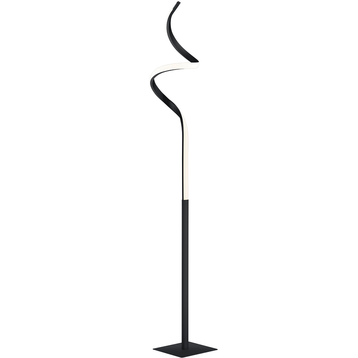 Lampadaire LED - Trion Corcy - 11W - Blanc Chaud 3000K - Dimmable - Rond - Mat Noir - Aluminium