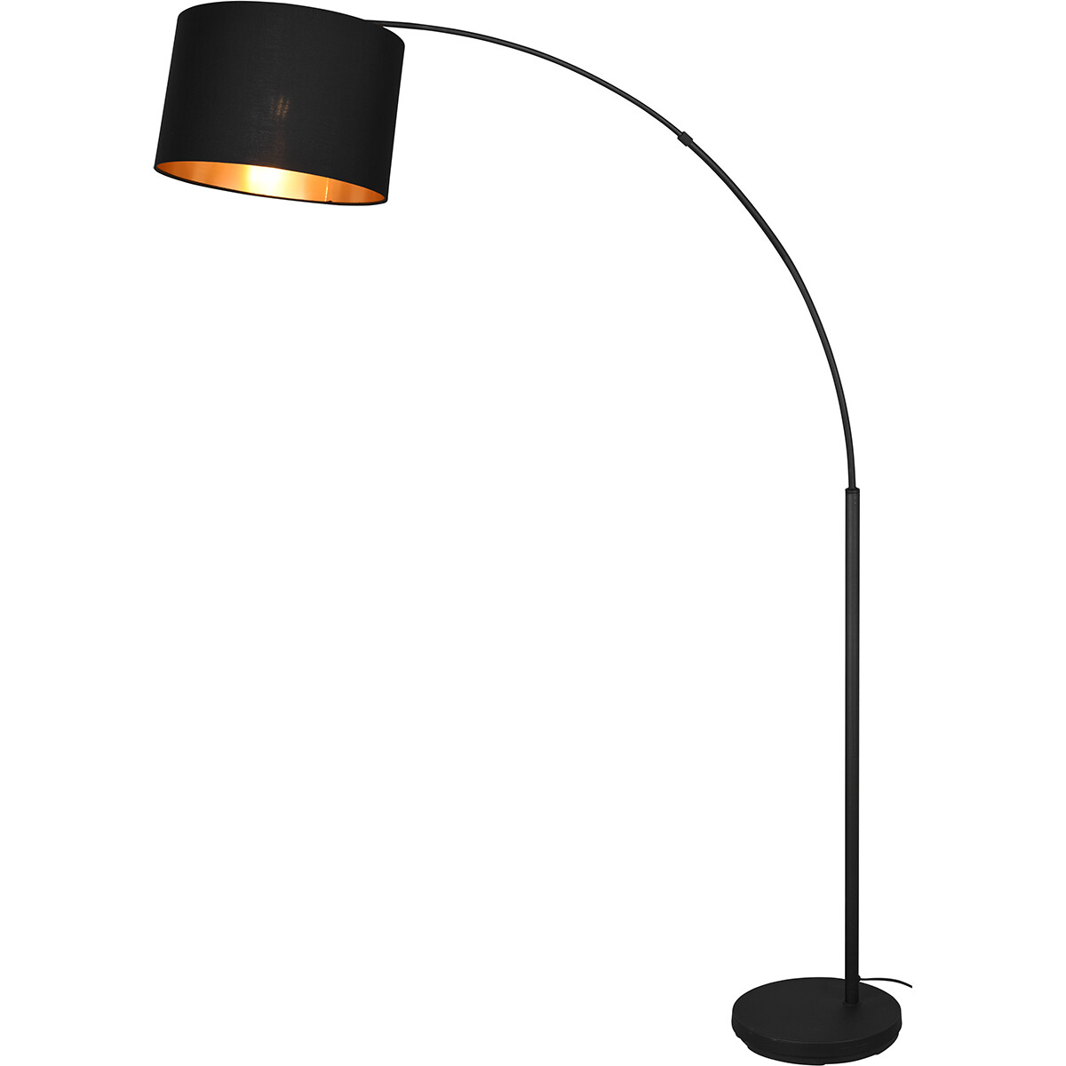 Lampadaire LED - Trion Corry - Douille E27 - Rond - Mat Noir - Aluminium