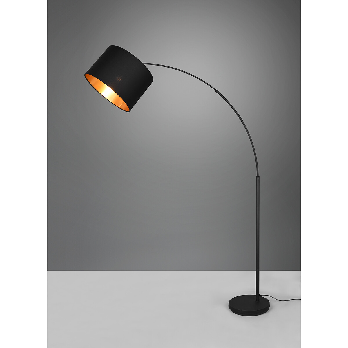 Lampadaire LED - Trion Corry - Douille E27 - Rond - Mat Noir - Aluminium