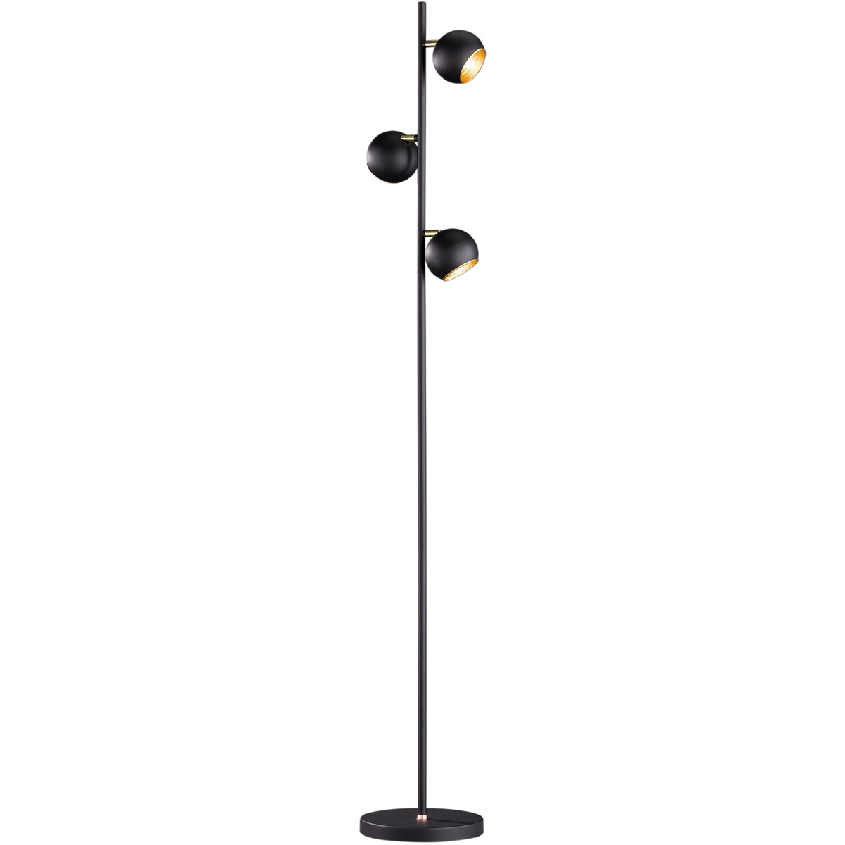 Lampadaire LED - Trion Dakani - Douille G9 - 3-lumières - Rond - Mat Noir - Aluminium