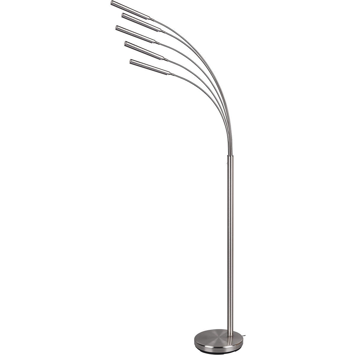 Lampadaire LED - Trion Deer - 15W - Blanc Chaud 3000K - Dimmable - Rectangle - Mat Nickel - Aluminium