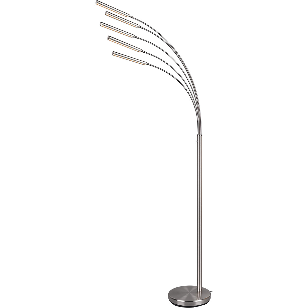 Lampadaire LED - Trion Deer - 15W - Blanc Chaud 3000K - Dimmable - Rectangle - Mat Nickel - Aluminium