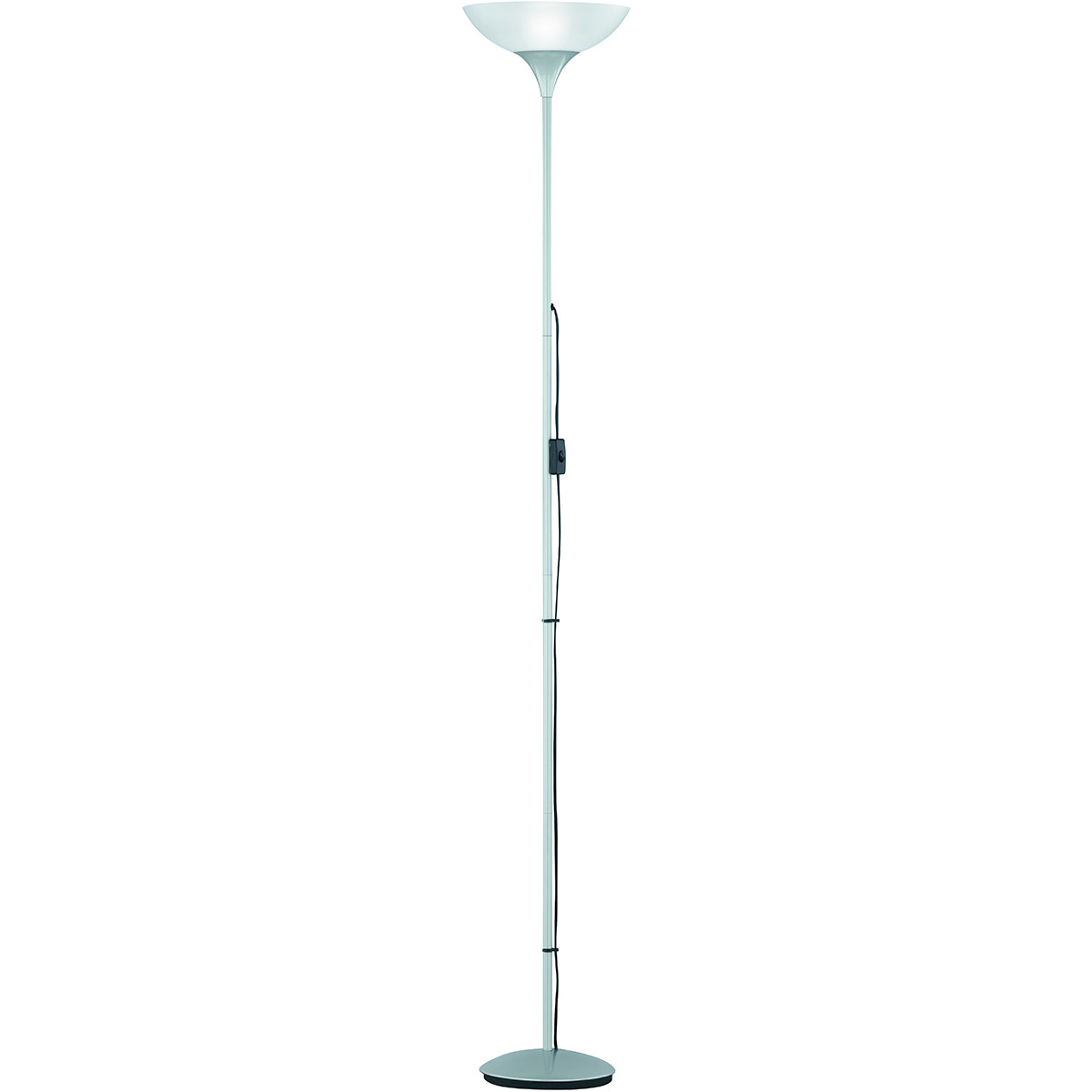 Lampadaire LED - Trion Dozwi - Douille E27 - Rond - Mat Titane - Aluminium