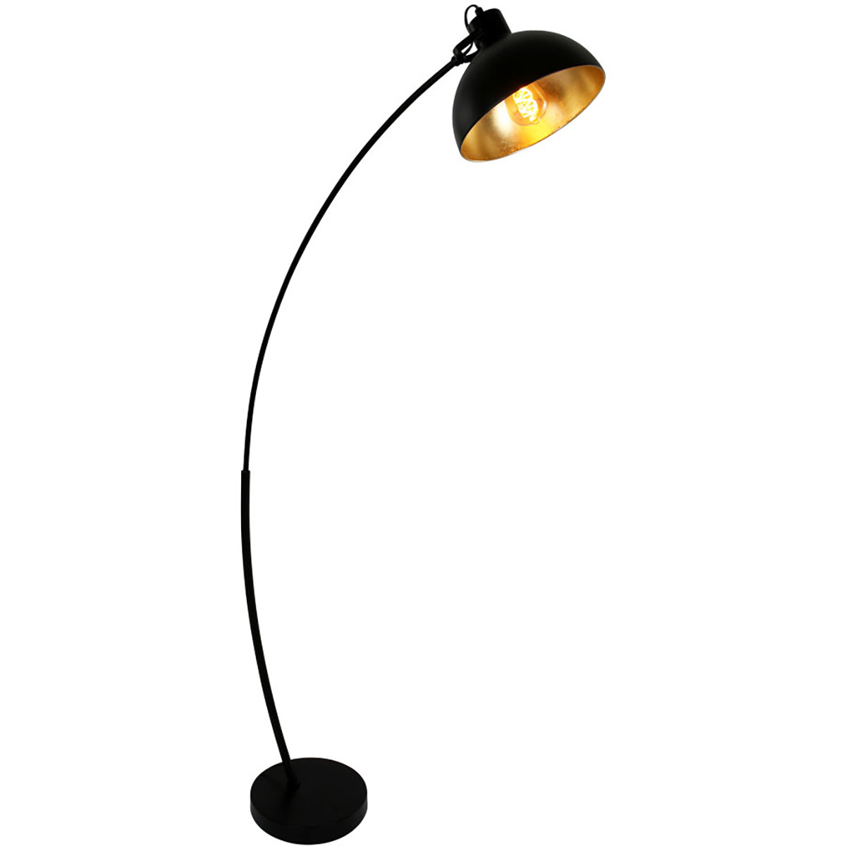 Lampadaire LED - Trion Recine - Douille E27 - 1-lumière - Rond - Mat Noir - Aluminium