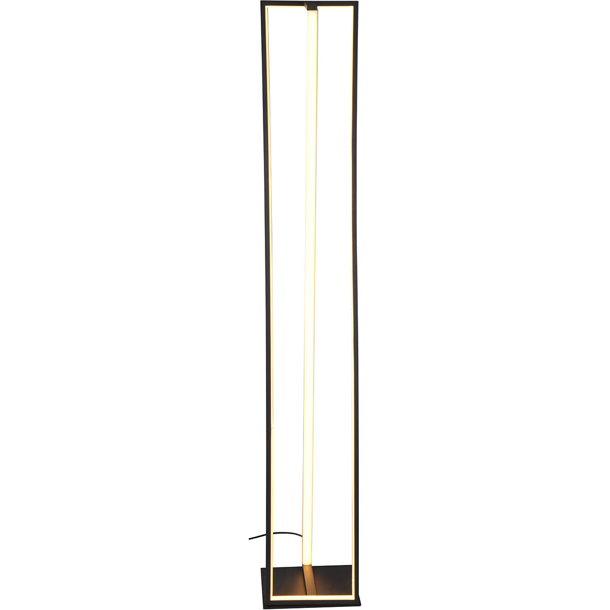 Lampadaire LED - Trion Ediyon - 26W - Couleur de lumière ajustable - Rectangle - Mat Noir - Aluminium