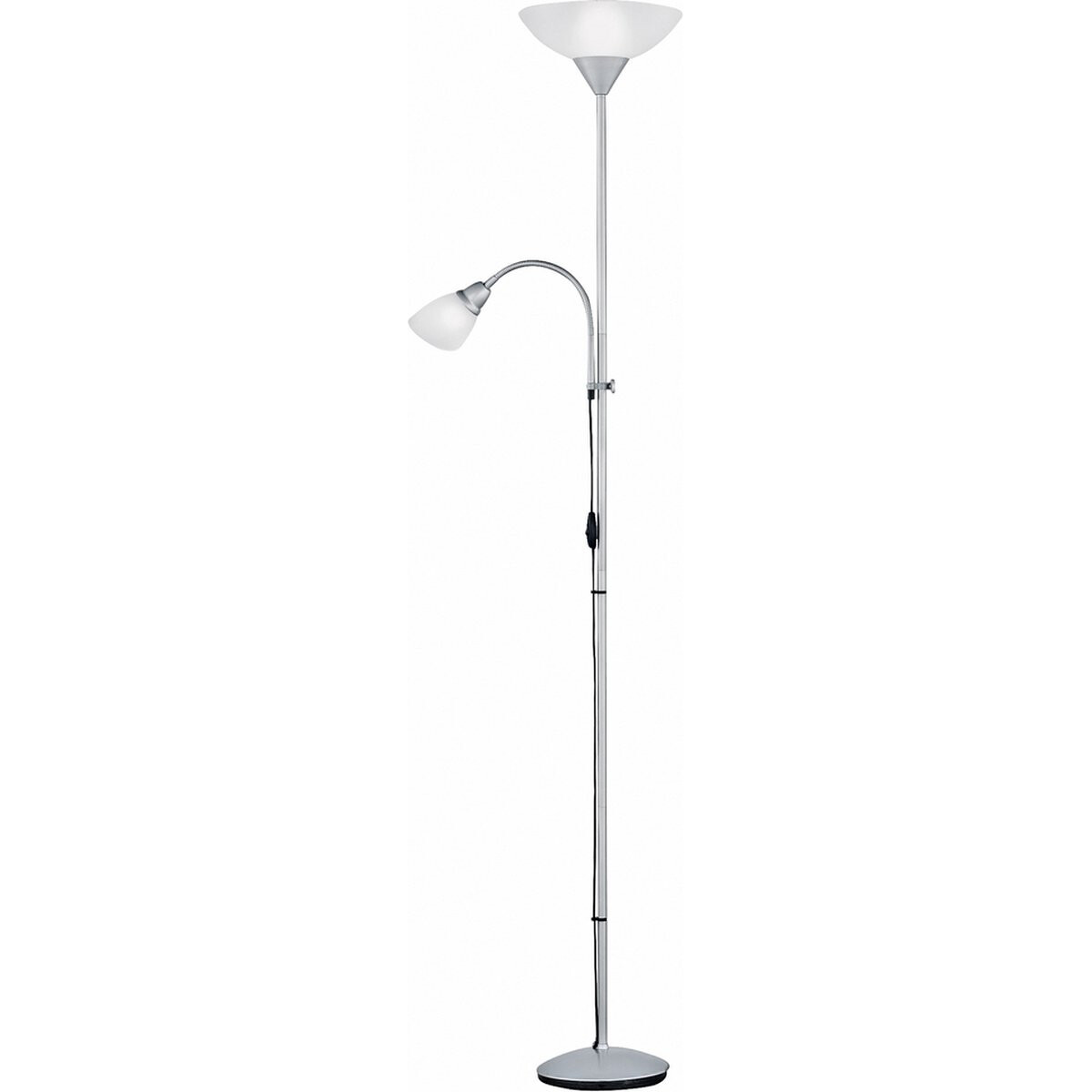 Lampadaire LED - Trion Erza - Douille E27 - Rond - Mat Titane - Aluminium