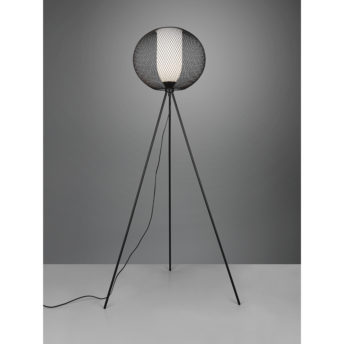 Lampadaire LED - Trion Filtran - Douille E27 - 1-lumière - Rond - Mat Noir - Aluminium