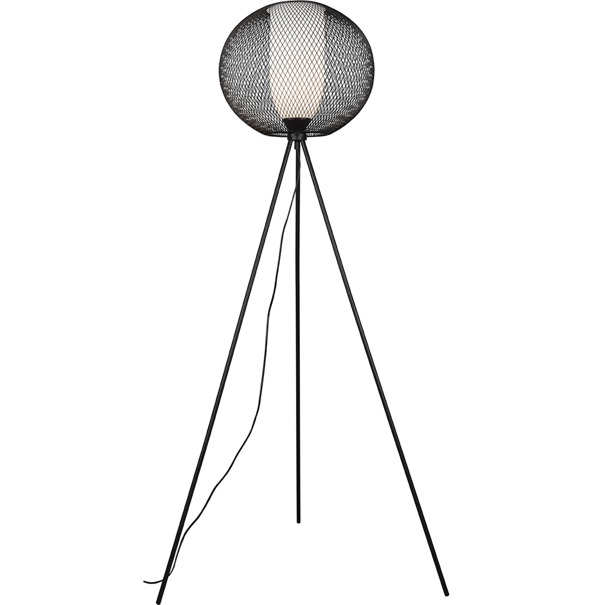 Lampadaire LED - Trion Filtran - Douille E27 - 1-lumière - Rond - Mat Noir - Aluminium