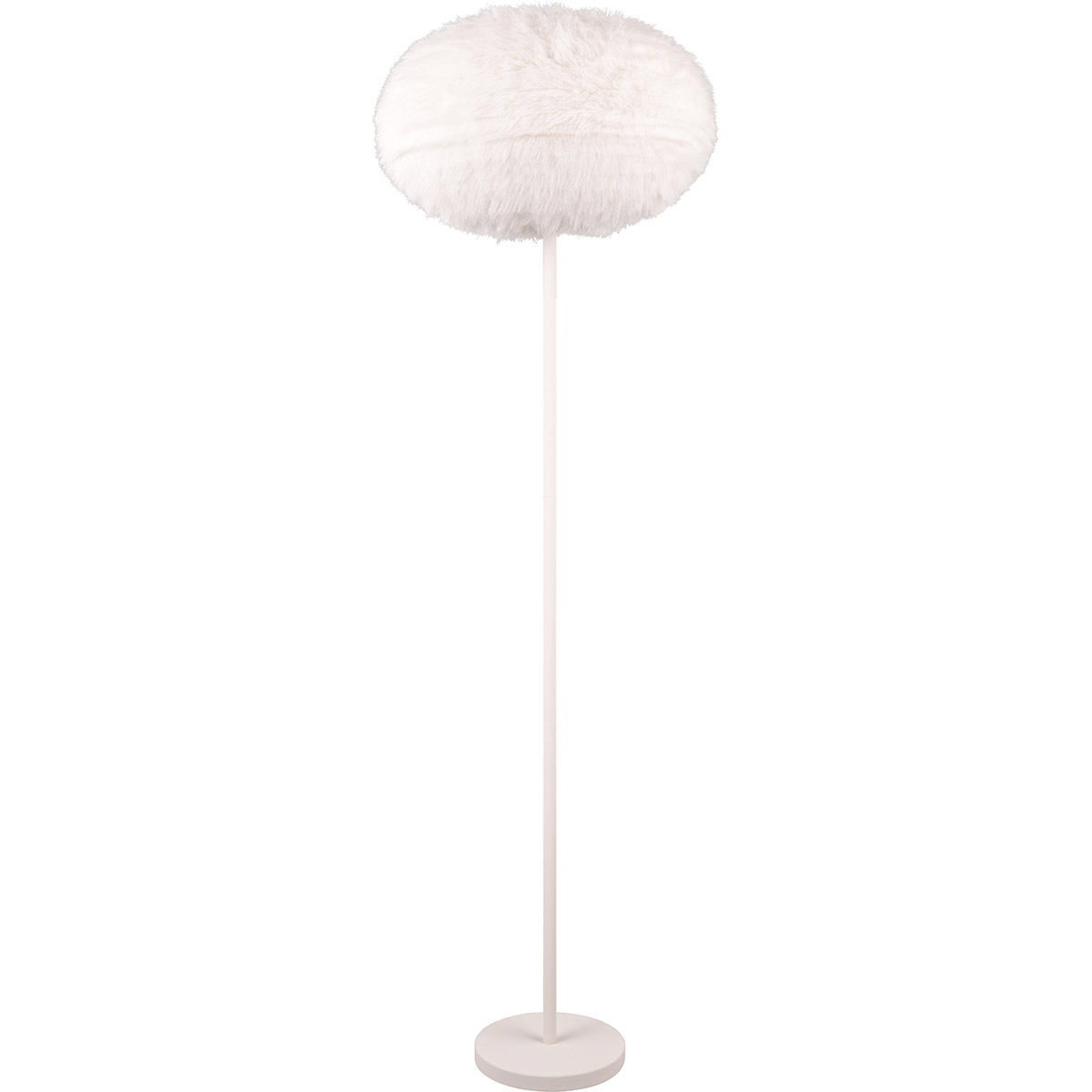 LED Lampadaire - Trion Fluffy - Douille E27 - Rond - Taupe - Peluche Synthétique