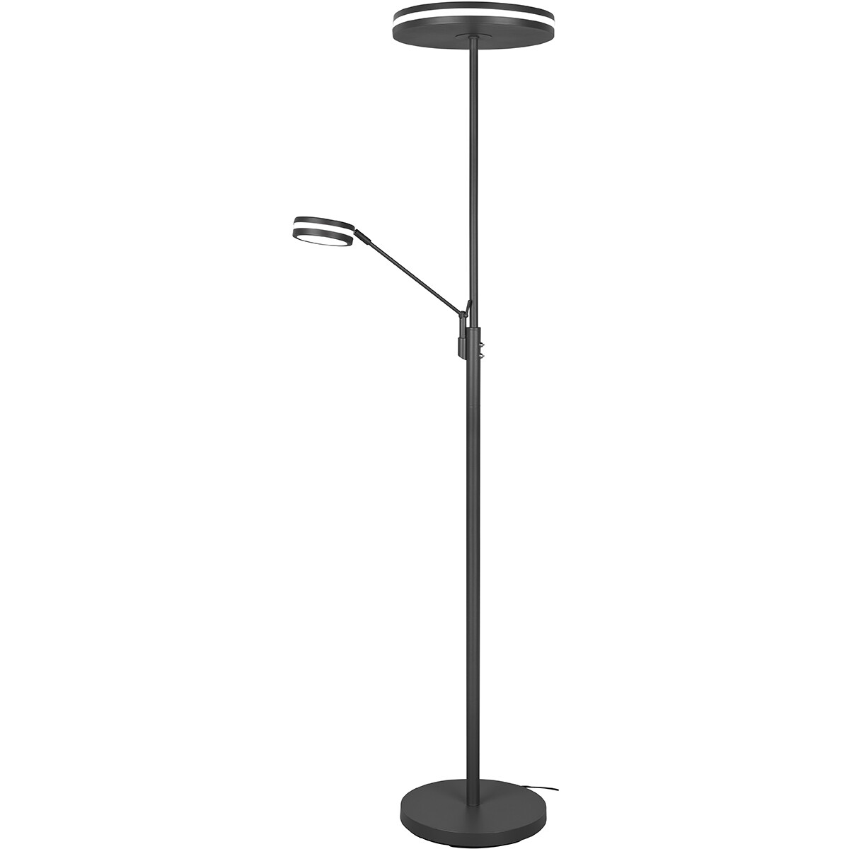 Lampadaire LED - Trion Franco - 41.5W - Couleur de lumière ajustable - Dimmable - Rond - Mat Anthracite - Aluminium