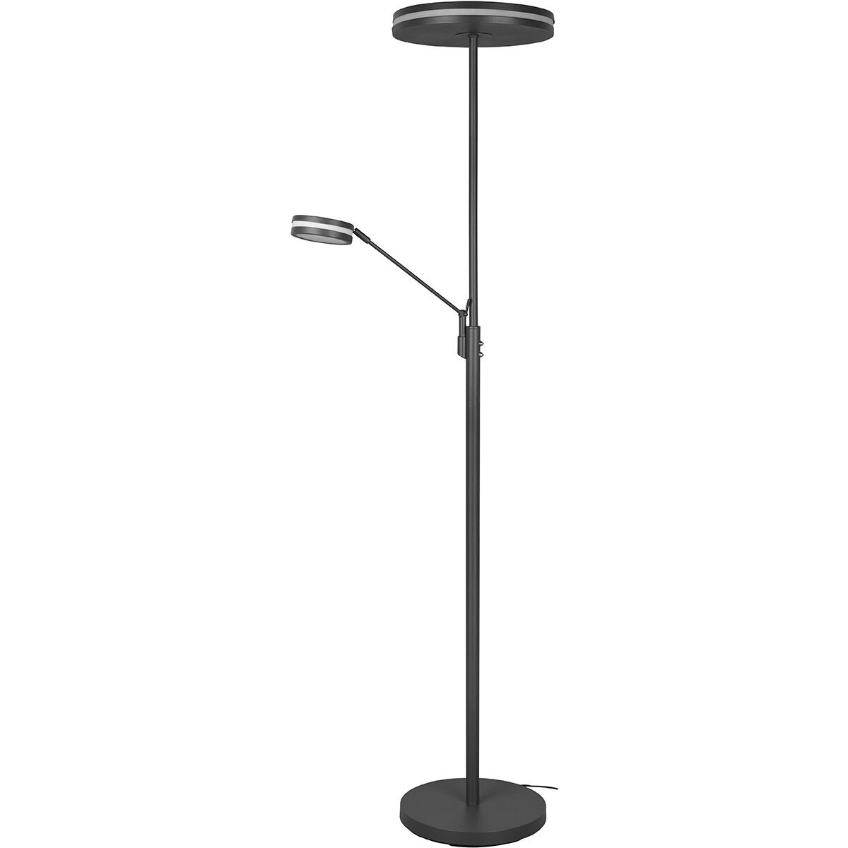 Lampadaire LED - Trion Franco - 41.5W - Couleur de lumière ajustable - Dimmable - Rond - Mat Anthracite - Aluminium