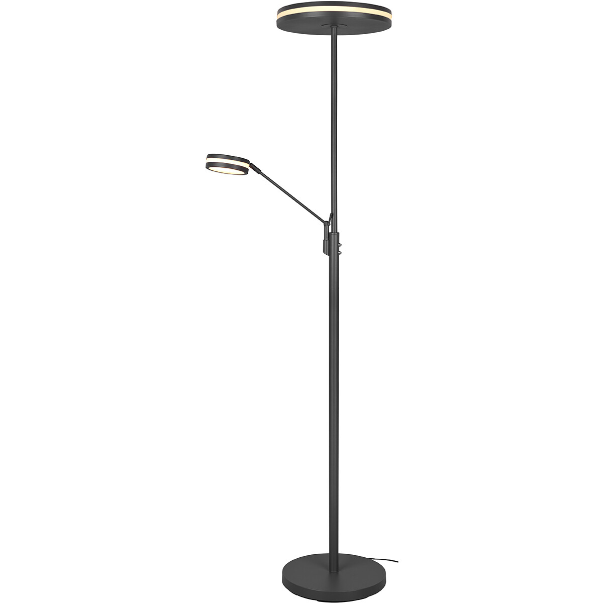 Lampadaire LED - Trion Franco - 41.5W - Couleur de lumière ajustable - Dimmable - Rond - Mat Anthracite - Aluminium