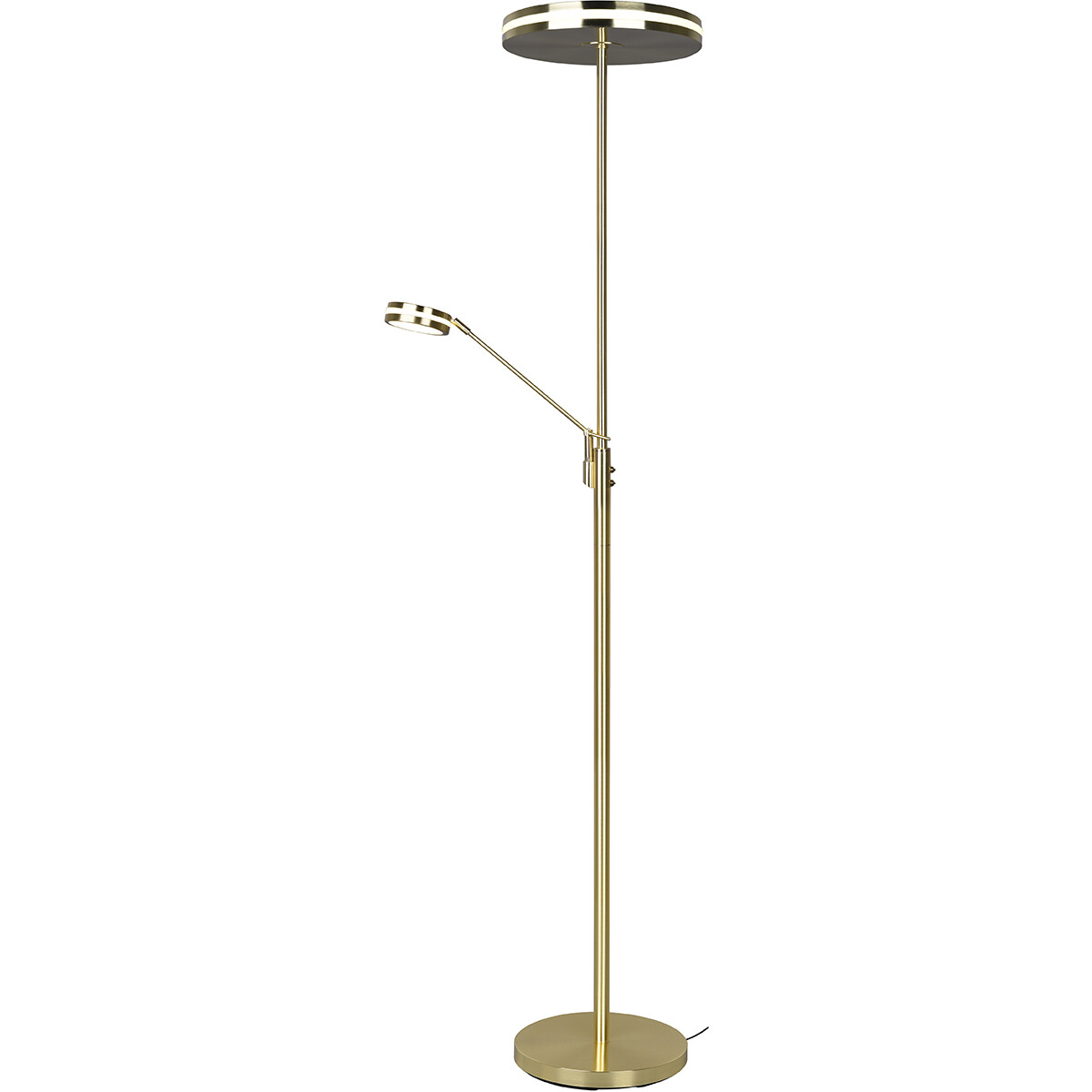 Lampadaire LED - Trion Franco - 41.5W - Couleur de lumière ajustable - Dimmable - Rond - Mat Or - Aluminium