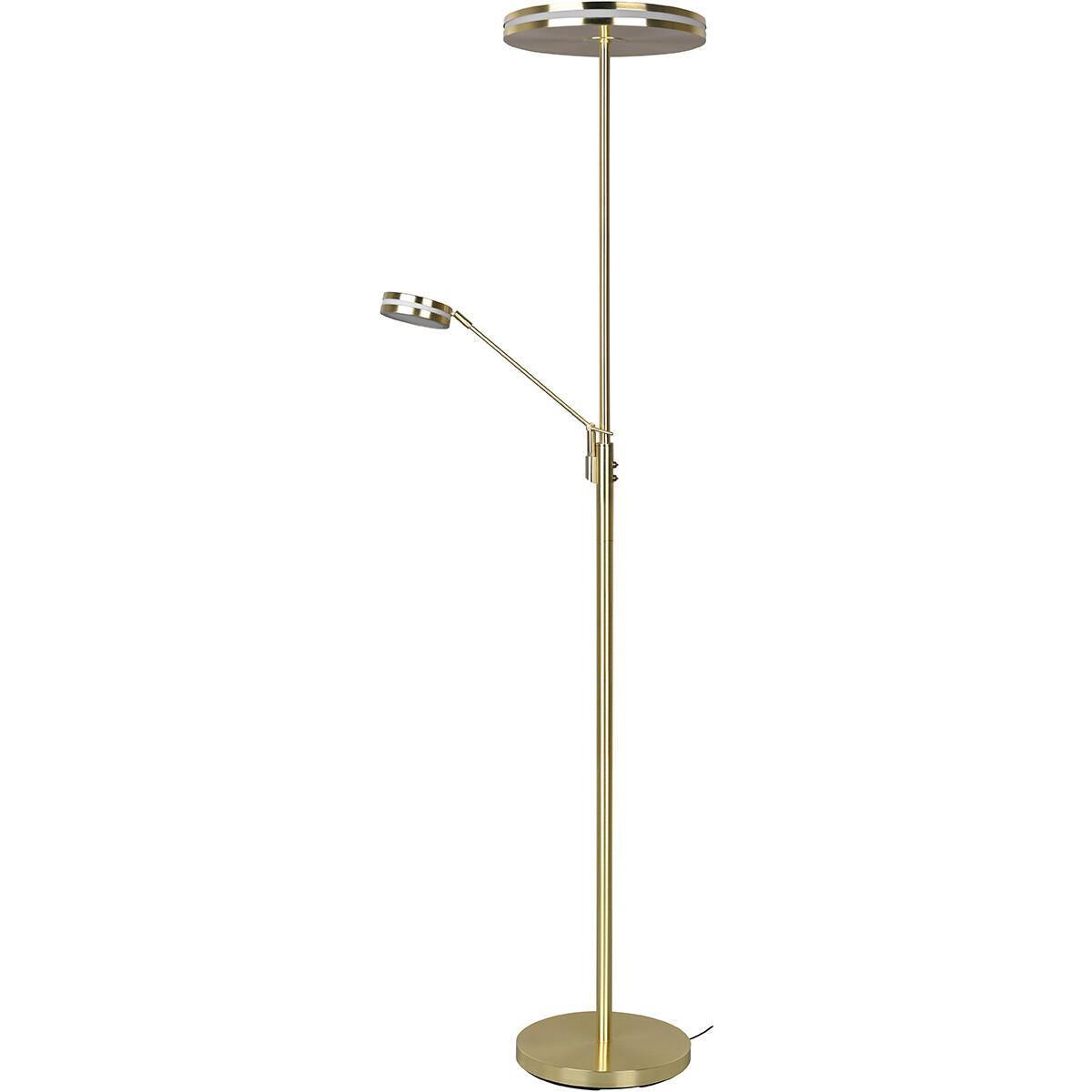 Lampadaire LED - Trion Franco - 41.5W - Couleur de lumière ajustable - Dimmable - Rond - Mat Or - Aluminium