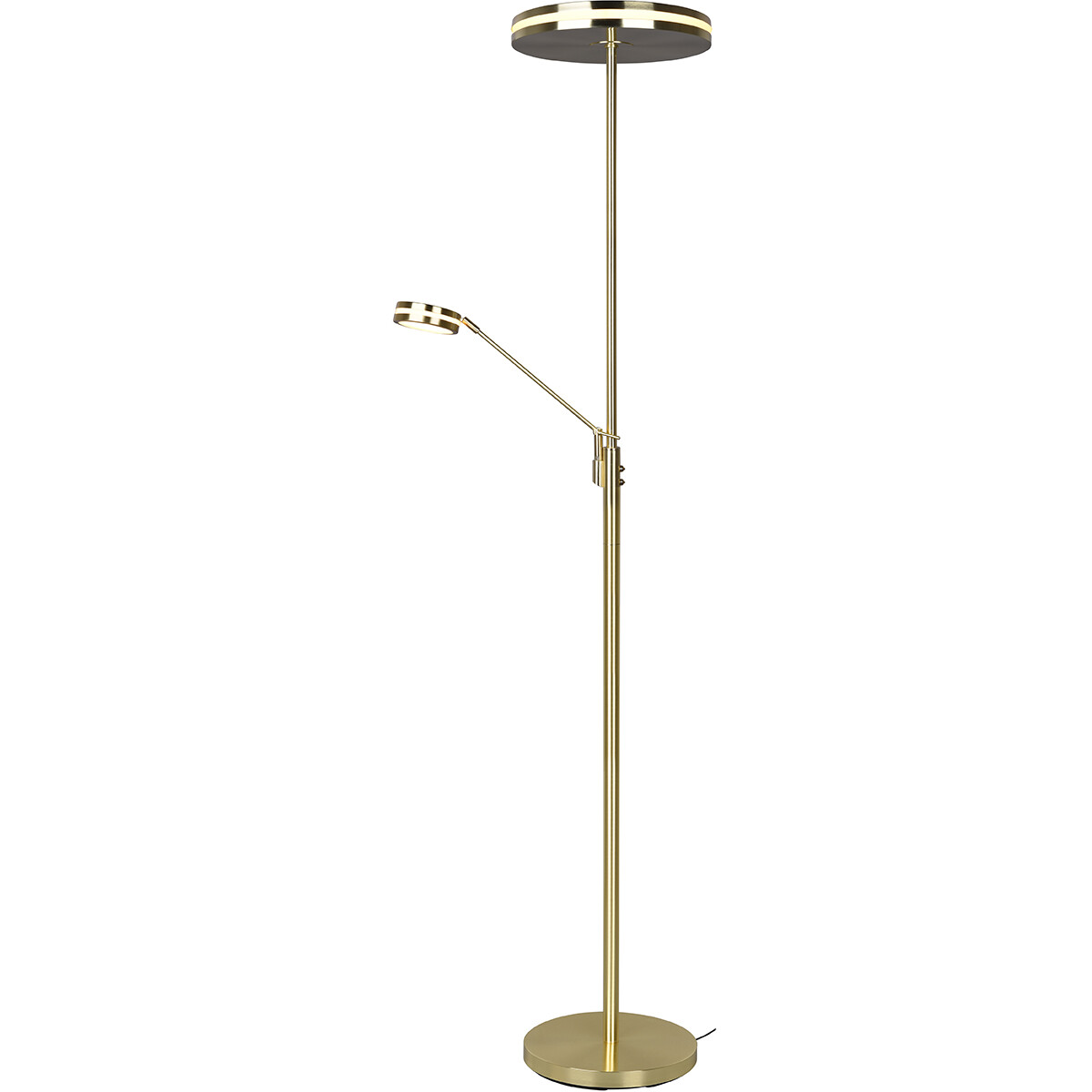 Lampadaire LED - Trion Franco - 41.5W - Couleur de lumière ajustable - Dimmable - Rond - Mat Or - Aluminium