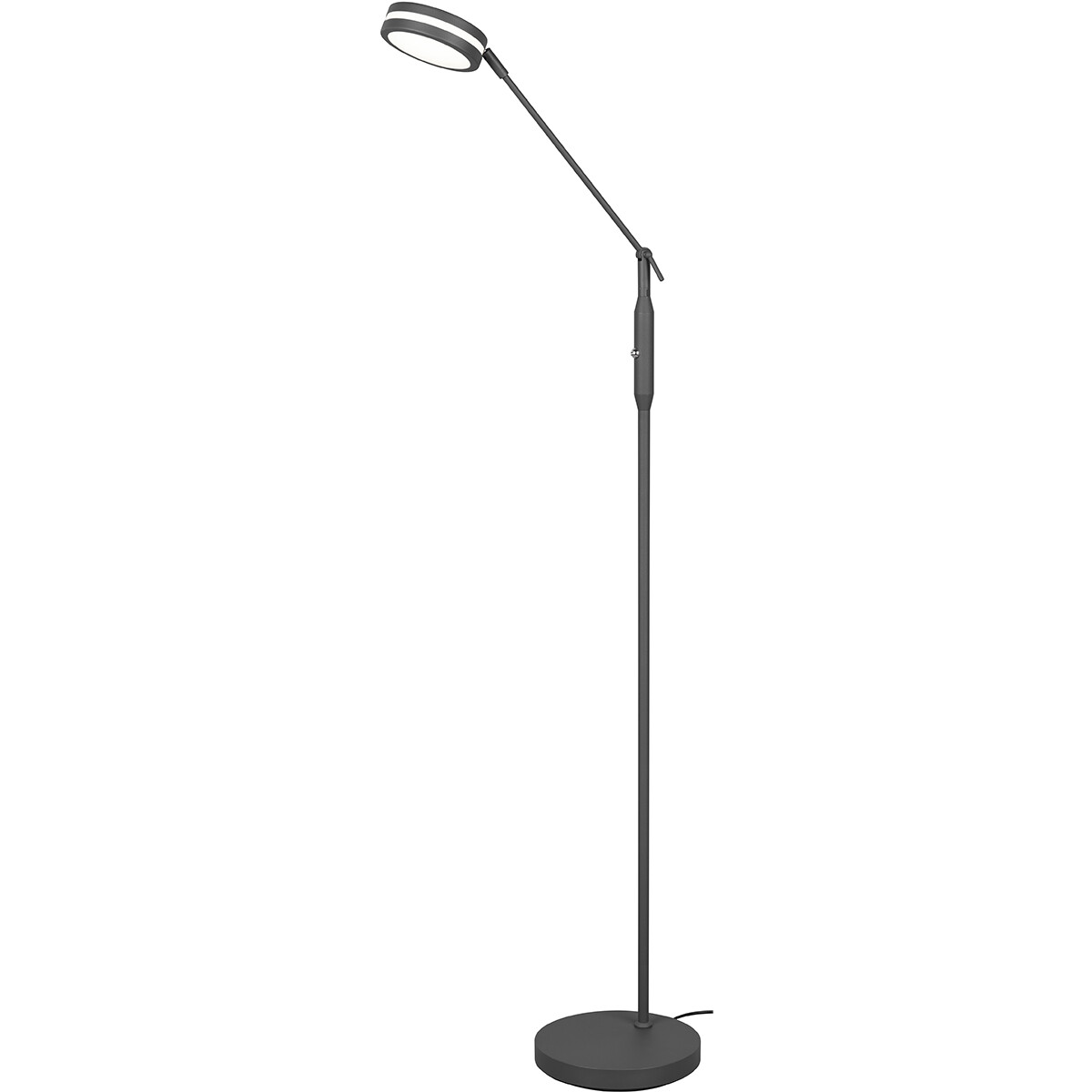 Lampadaire LED - Trion Franco - 6.5W - Couleur de lumière ajustable - Dimmable - Rond - Mat Anthracite - Aluminium