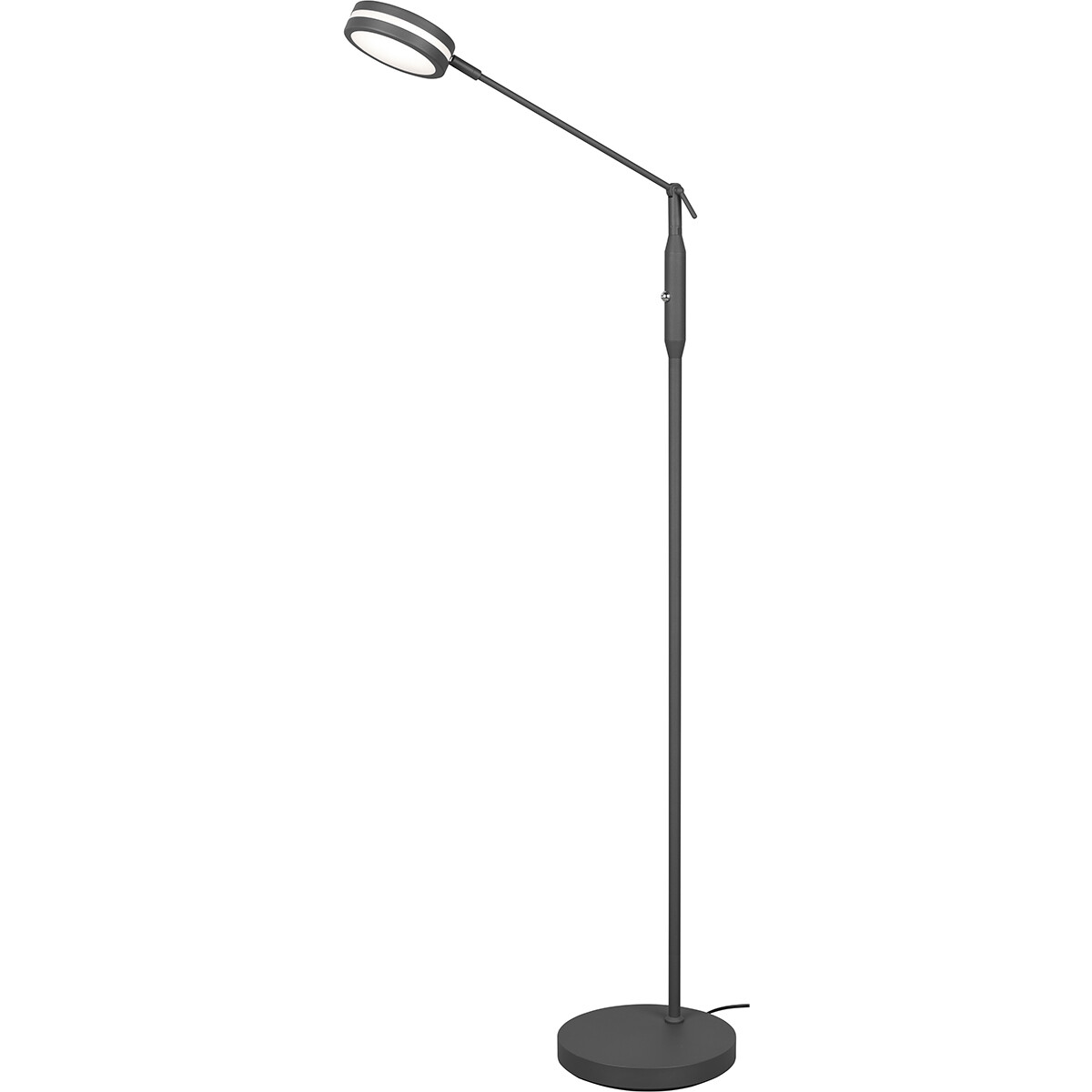 Lampadaire LED - Trion Franco - 6.5W - Couleur de lumière ajustable - Dimmable - Rond - Mat Anthracite - Aluminium