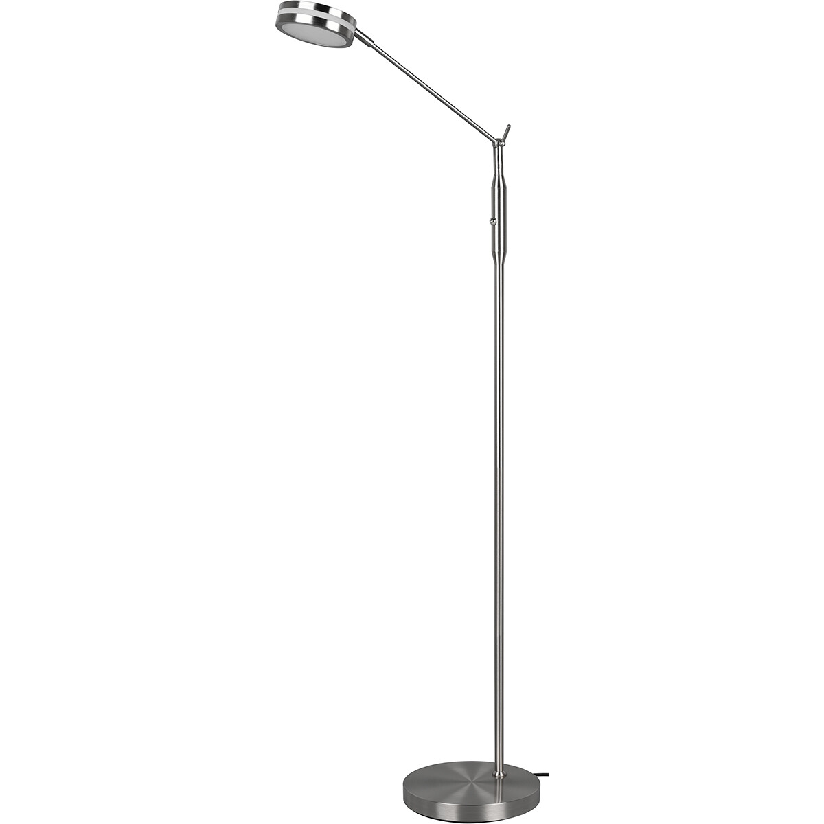 Lampadaire LED - Trion Franco - 6.5W - Couleur de lumière ajustable - Dimmable - Rond - Mat Nickel - Aluminium