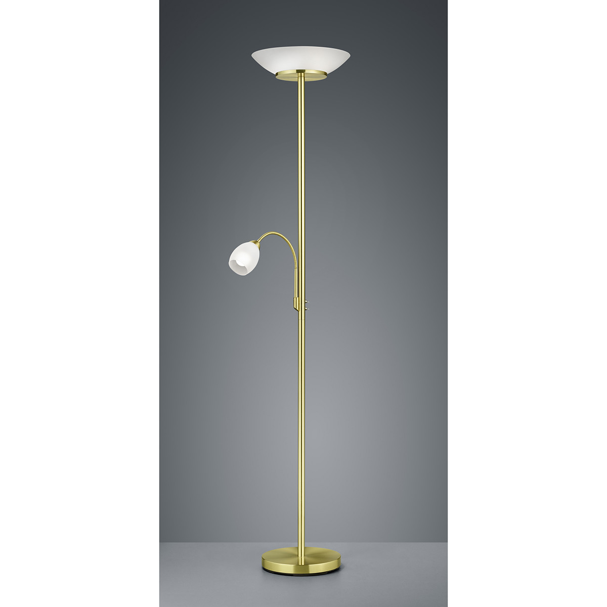 Lampadaire LED - Trion Germin - Douille E27 - Rond - Mat Or - Aluminium