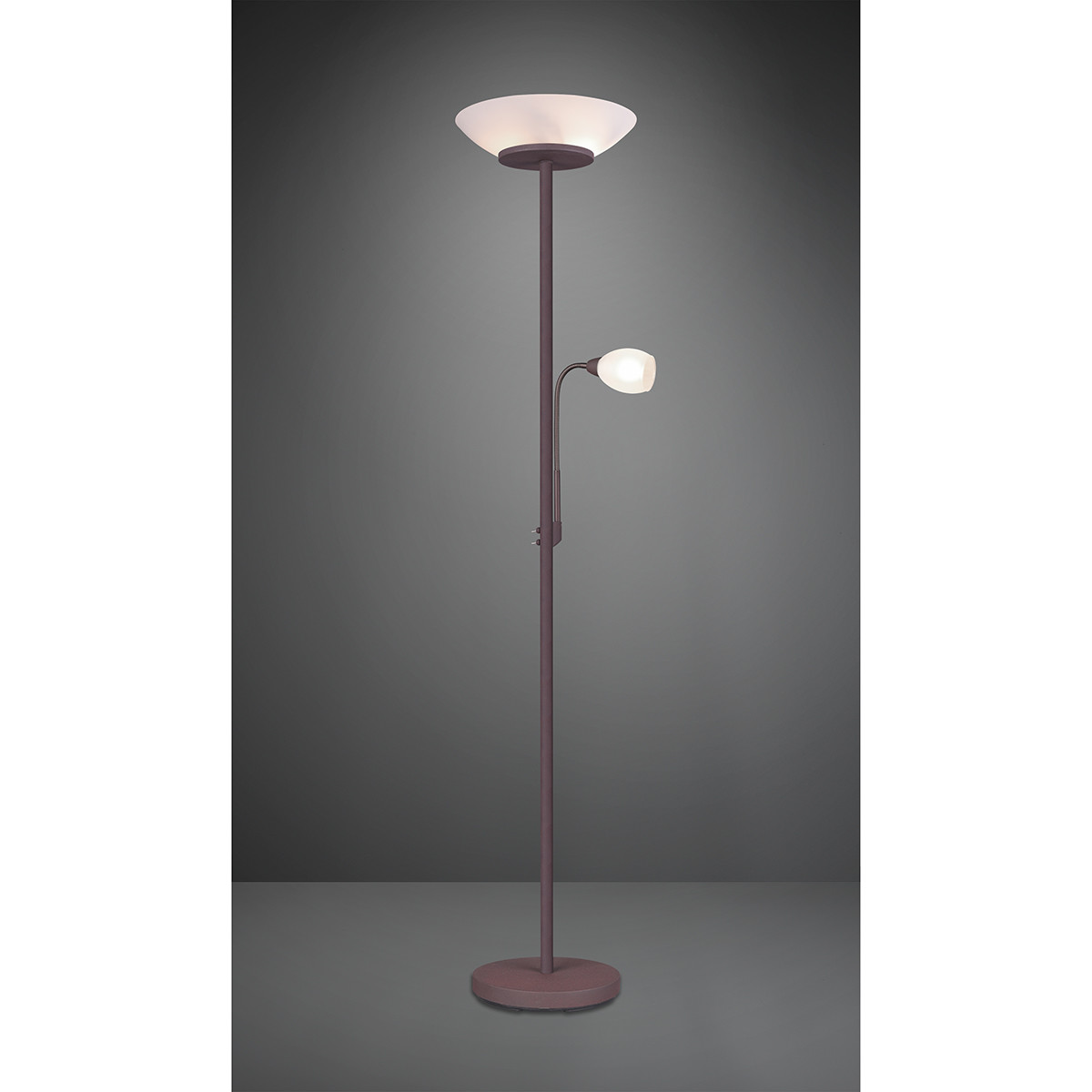 Lampadaire LED - Trion Germin - Douille E27 - Rond - Couleur Rouille - Aluminium