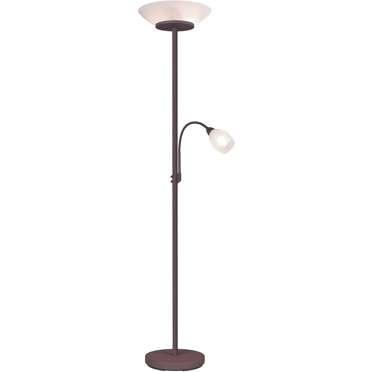 Lampadaire LED - Trion Germin - Douille E27 - Rond - Couleur Rouille - Aluminium