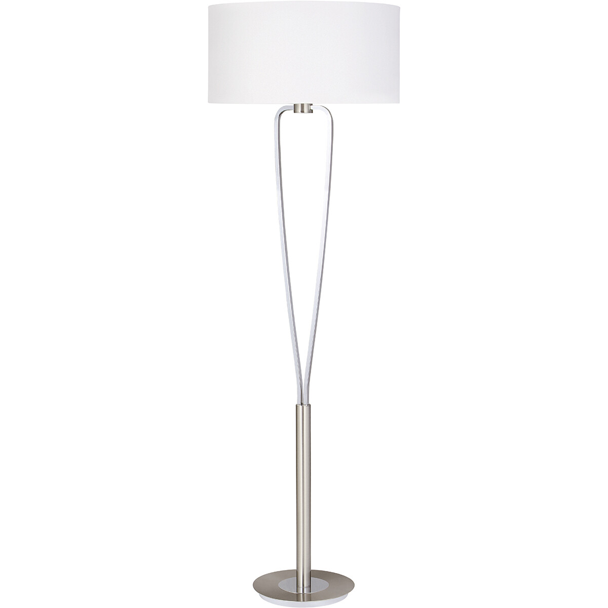 Lampadaire LED - Trion Hilton - Douille E27 - Rond - Mat Nickel - Aluminium