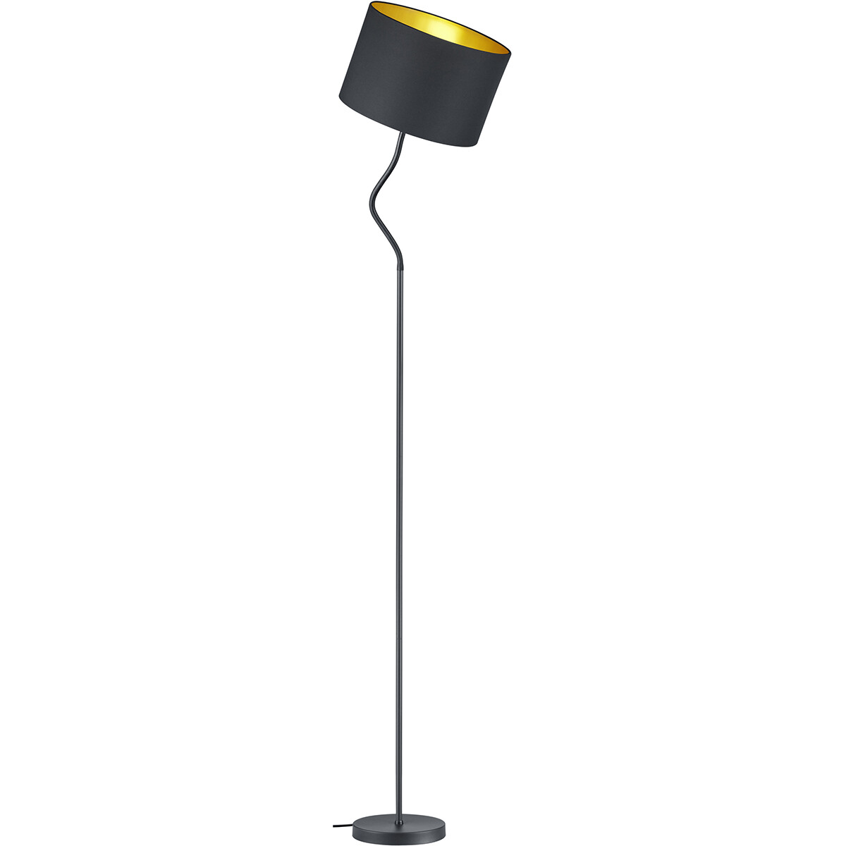 Lampadaire LED - Trion Hostons - Douille E27 - Rond - Flexible - Mat Noir - Aluminium