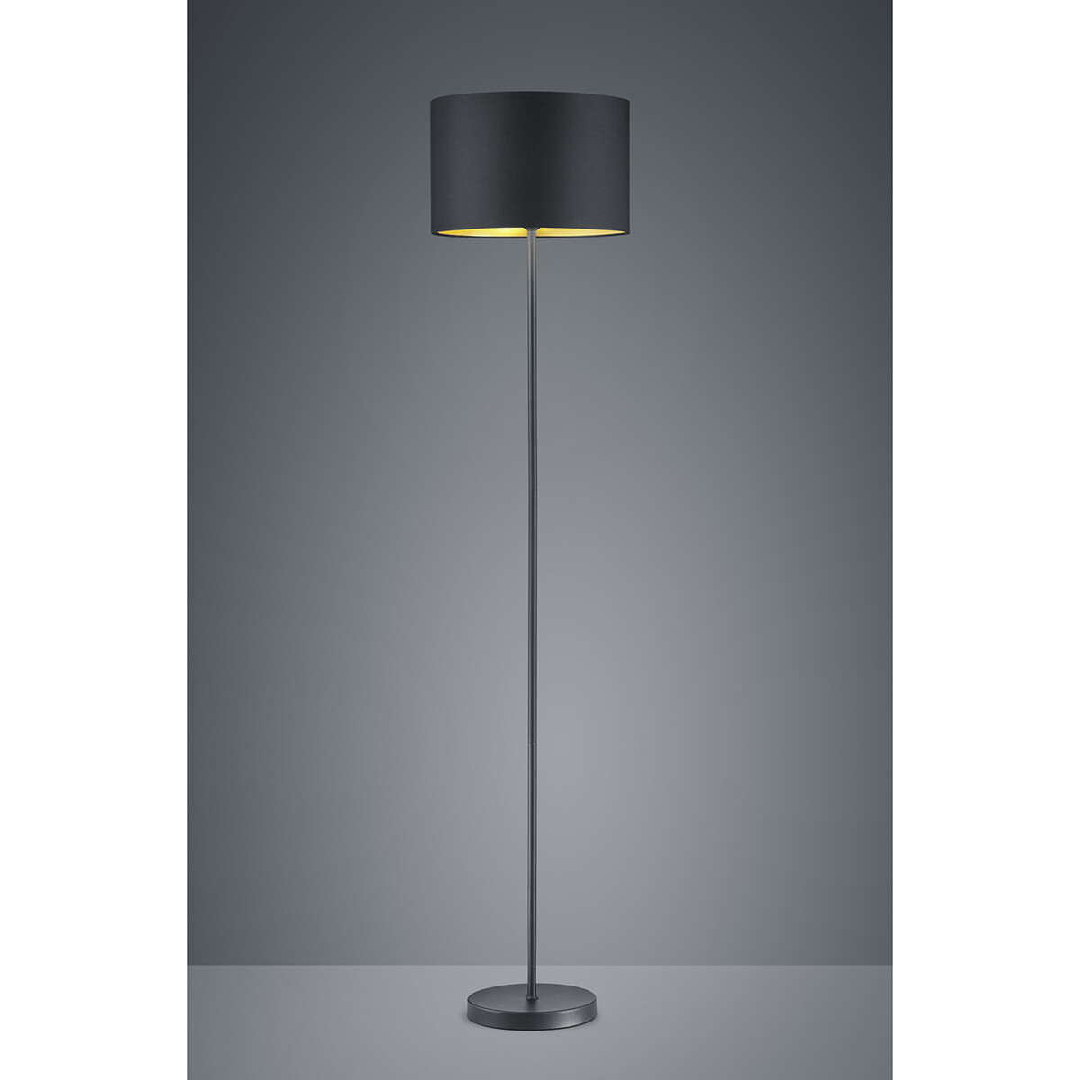 Lampadaire LED - Trion Hostons - Douille E27 - Rond - Mat Noir - Aluminium