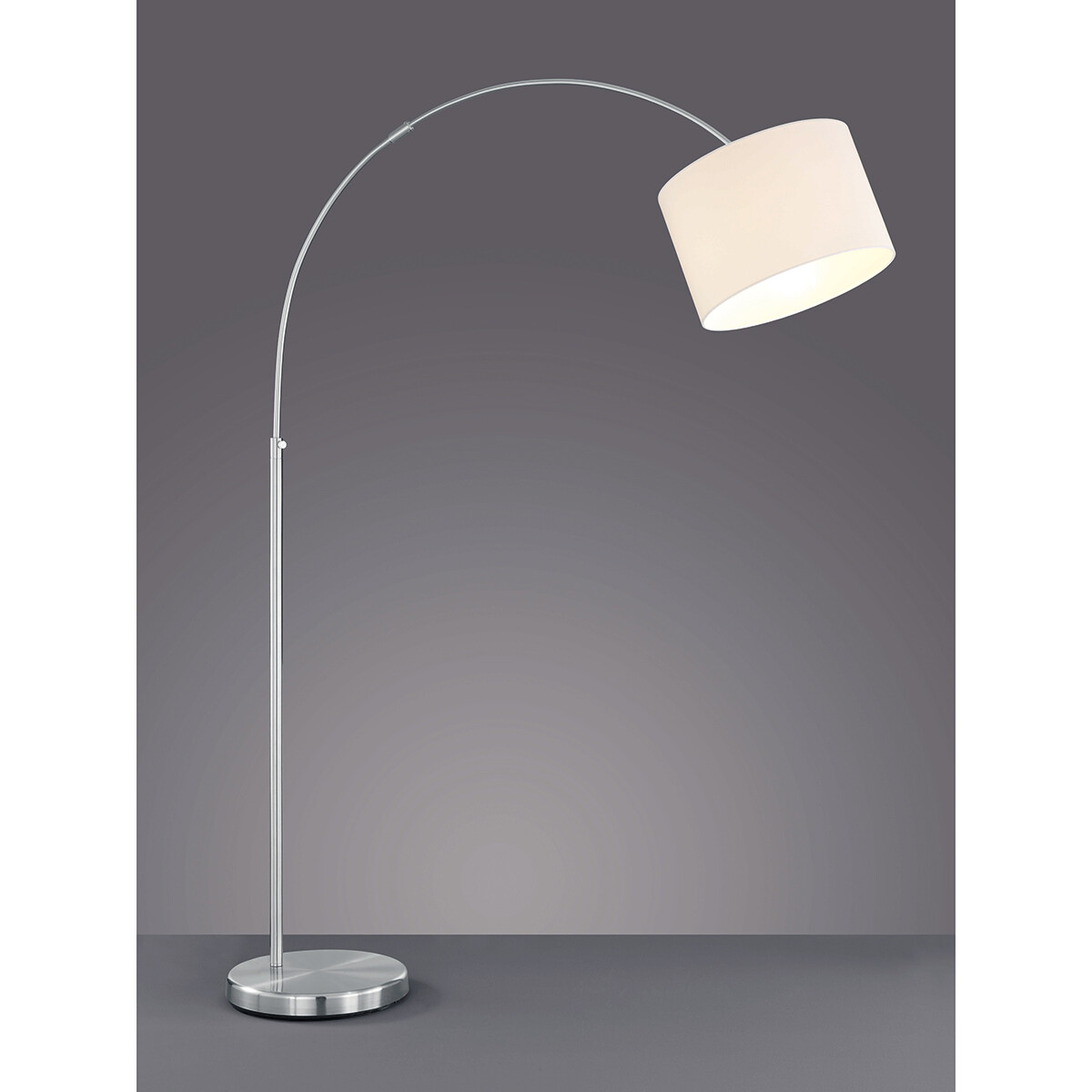 Lampadaire LED - Trion Hotia - Douille E27 - Réglable - Rond - Mat Blanc - Aluminium