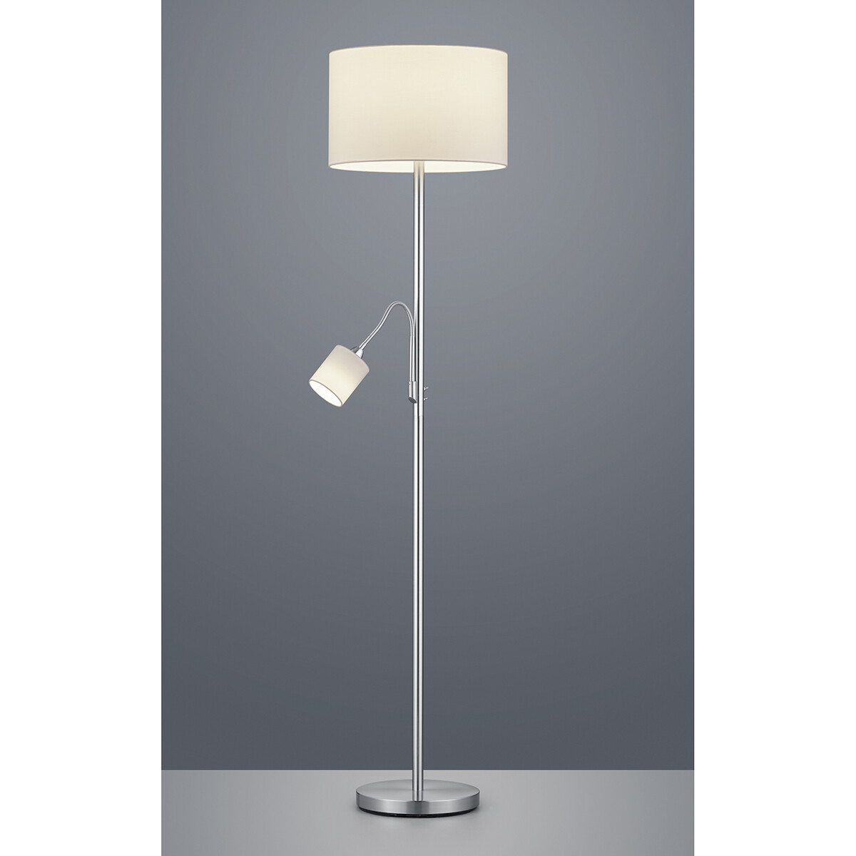 Lampadaire LED - Trion Hotia - Douille E14 - Rond - Mat Blanc - Aluminium