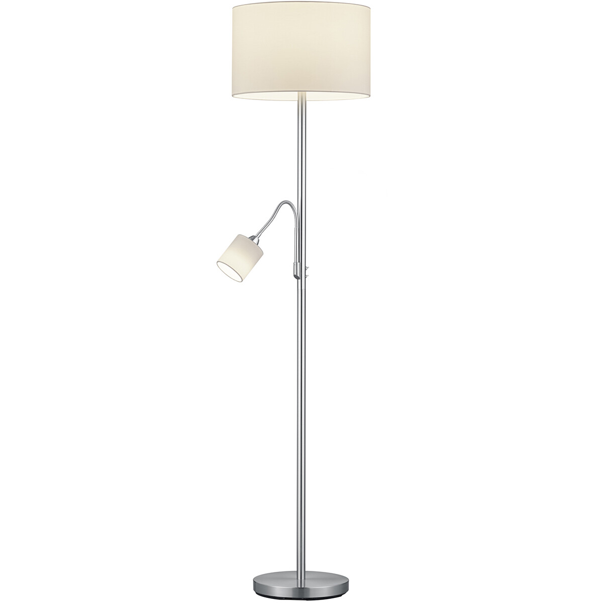 Lampadaire LED - Trion Hotia - Douille E14 - Rond - Mat Blanc - Aluminium