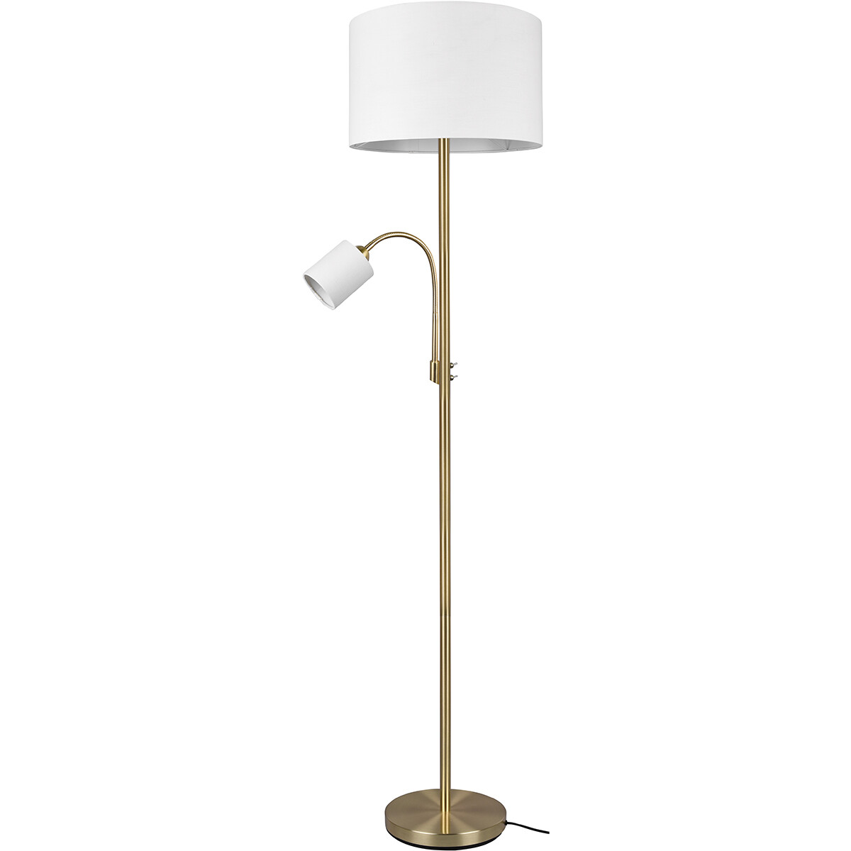 Lampadaire LED - Trion Hotia - Douille E27 - Rond - Mat Crème - Aluminium