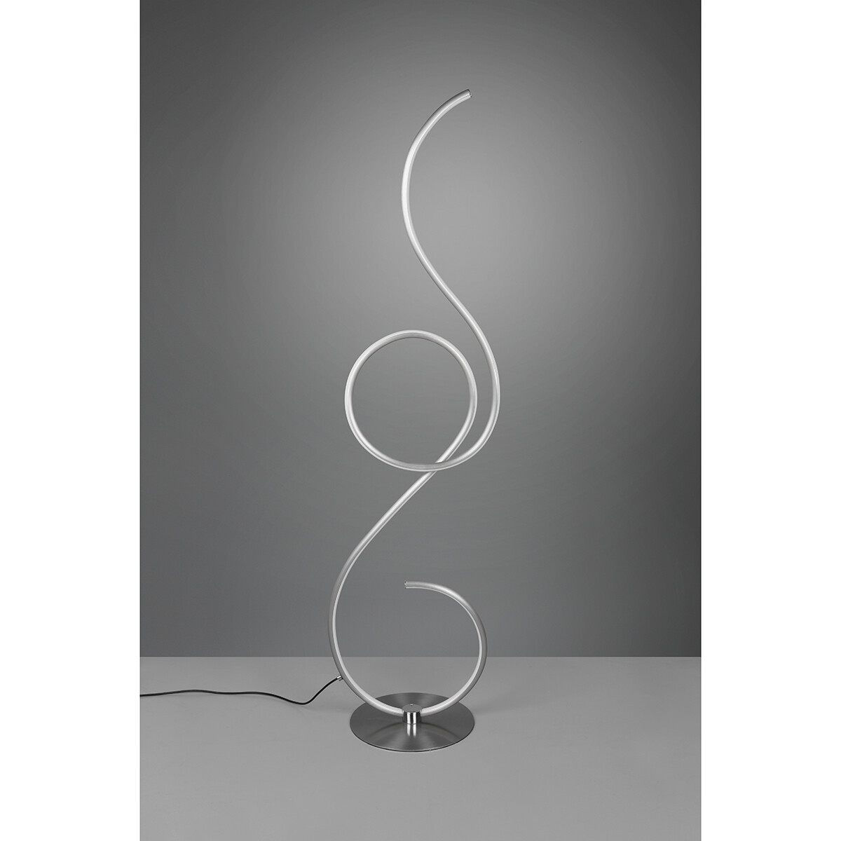 Lampadaire LED - Trion Jivino - 23W - Couleur de lumière ajustable - Dimmable - Rond - Mat Nickel - Aluminium