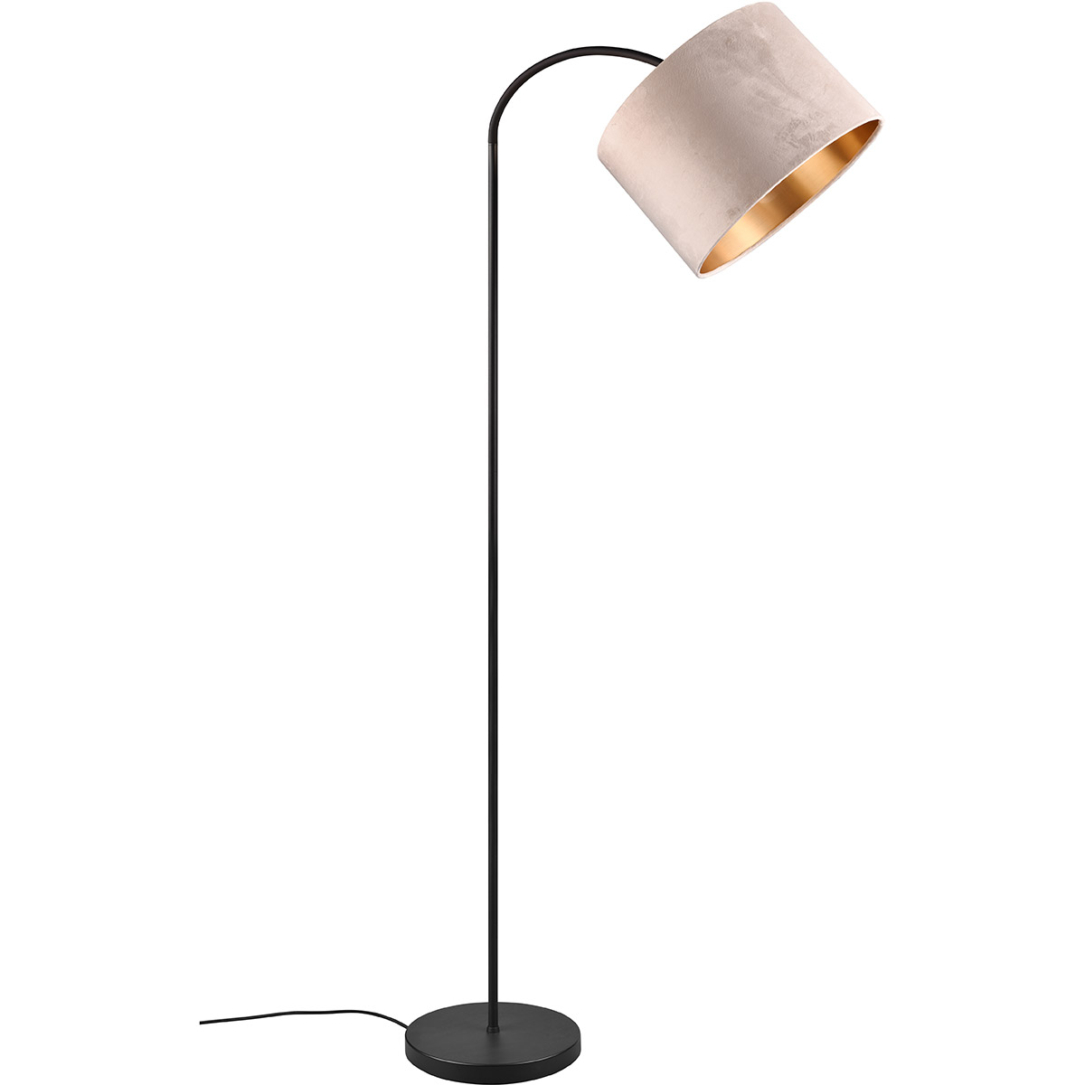 Lampadaire LED - Trion Julina - Douille E27 - Réglable - Rond - Beige - Textile