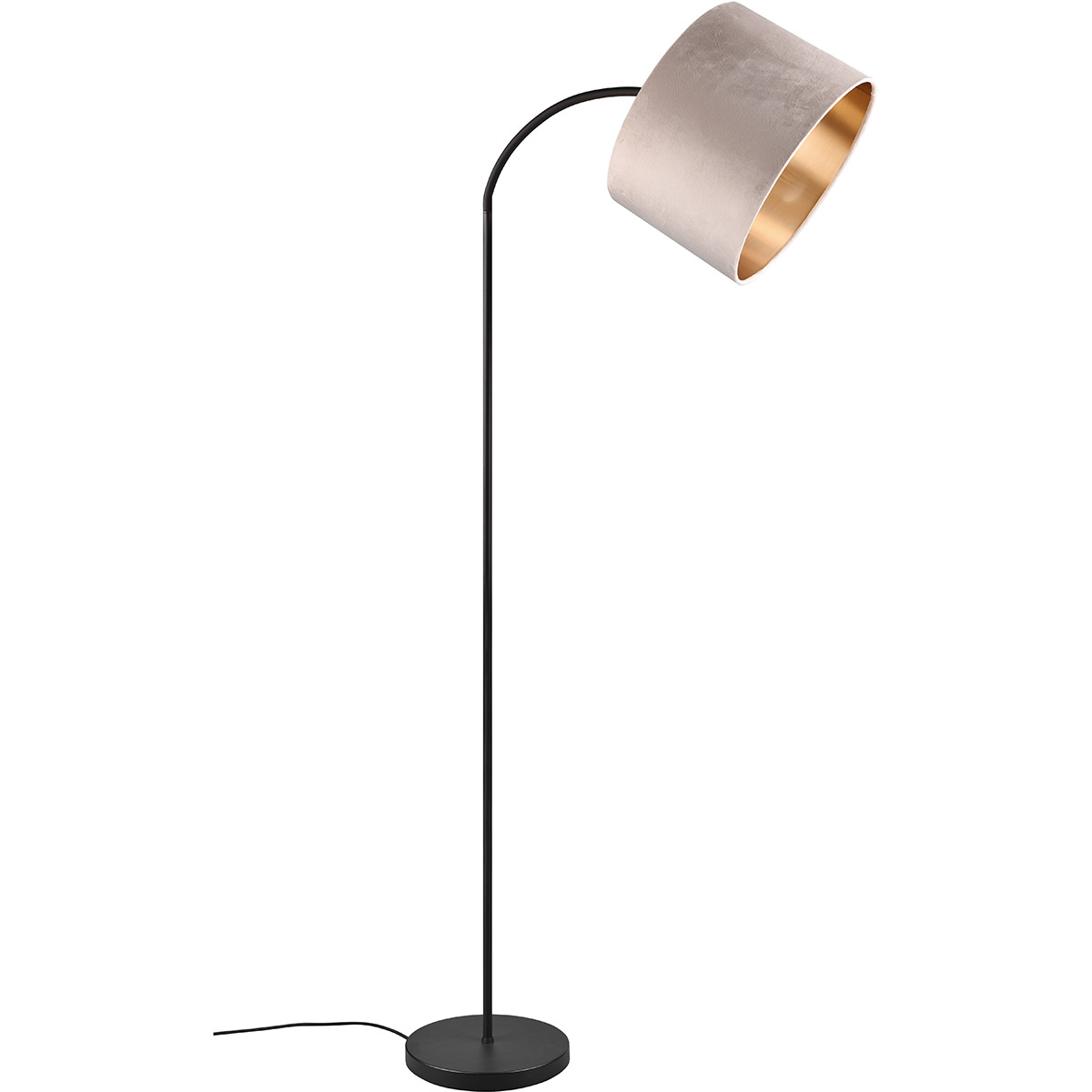 Lampadaire LED - Trion Julina - Douille E27 - Réglable - Rond - Beige - Textile