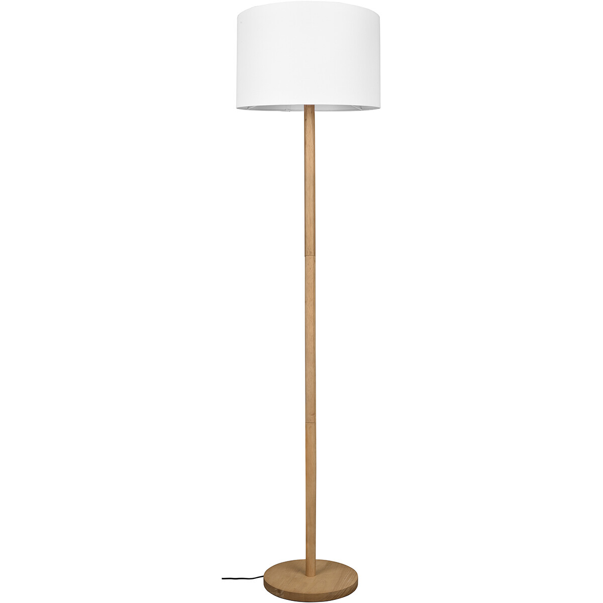 Lampadaire LED - Trion Kiblon - Douille E27 - Rond - Mat Brun - Bois