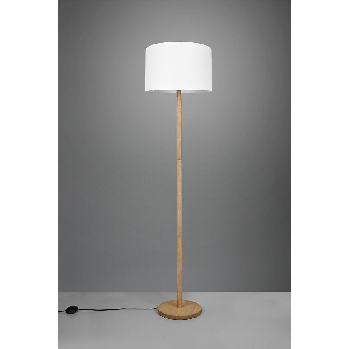 Lampadaire LED - Trion Kiblon - Douille E27 - Rond - Mat Brun - Bois