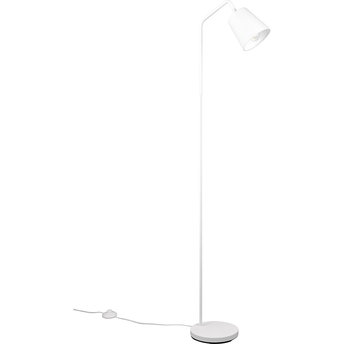 LED Lampadaire - Trion Kido - Douille E27 - Réglable - Rond - Blanc Mat - Métal