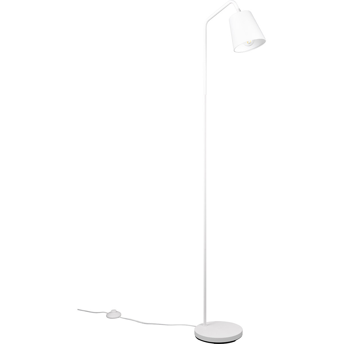 LED Lampadaire - Trion Kido - Douille E27 - Réglable - Rond - Blanc Mat - Métal