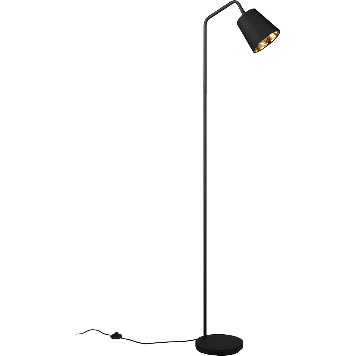 LED Lampadaire - Trion Kido - Douille E27 - Réglable - Rond - Noir Mat - Métal