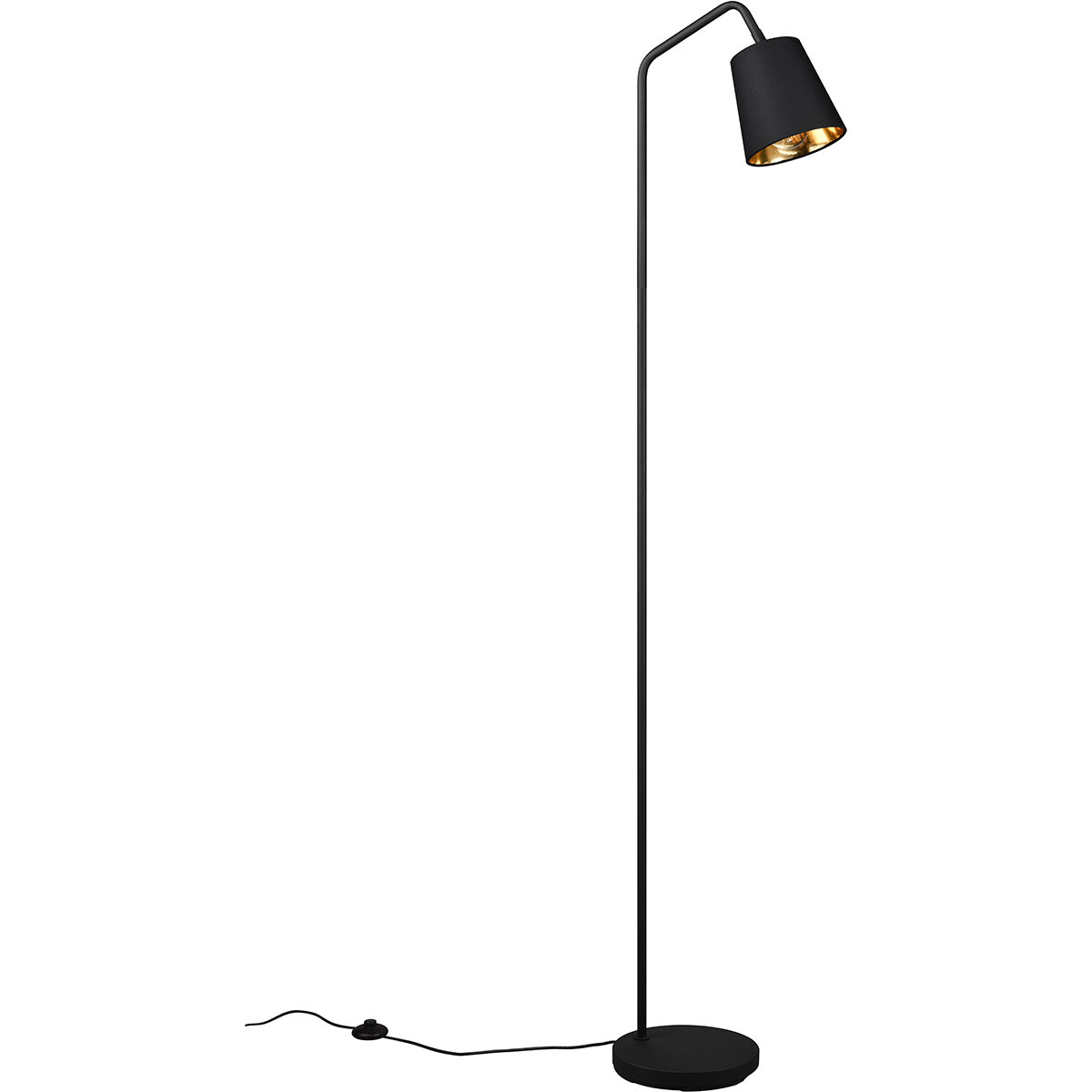 LED Lampadaire - Trion Kido - Douille E27 - Réglable - Rond - Noir Mat - Métal