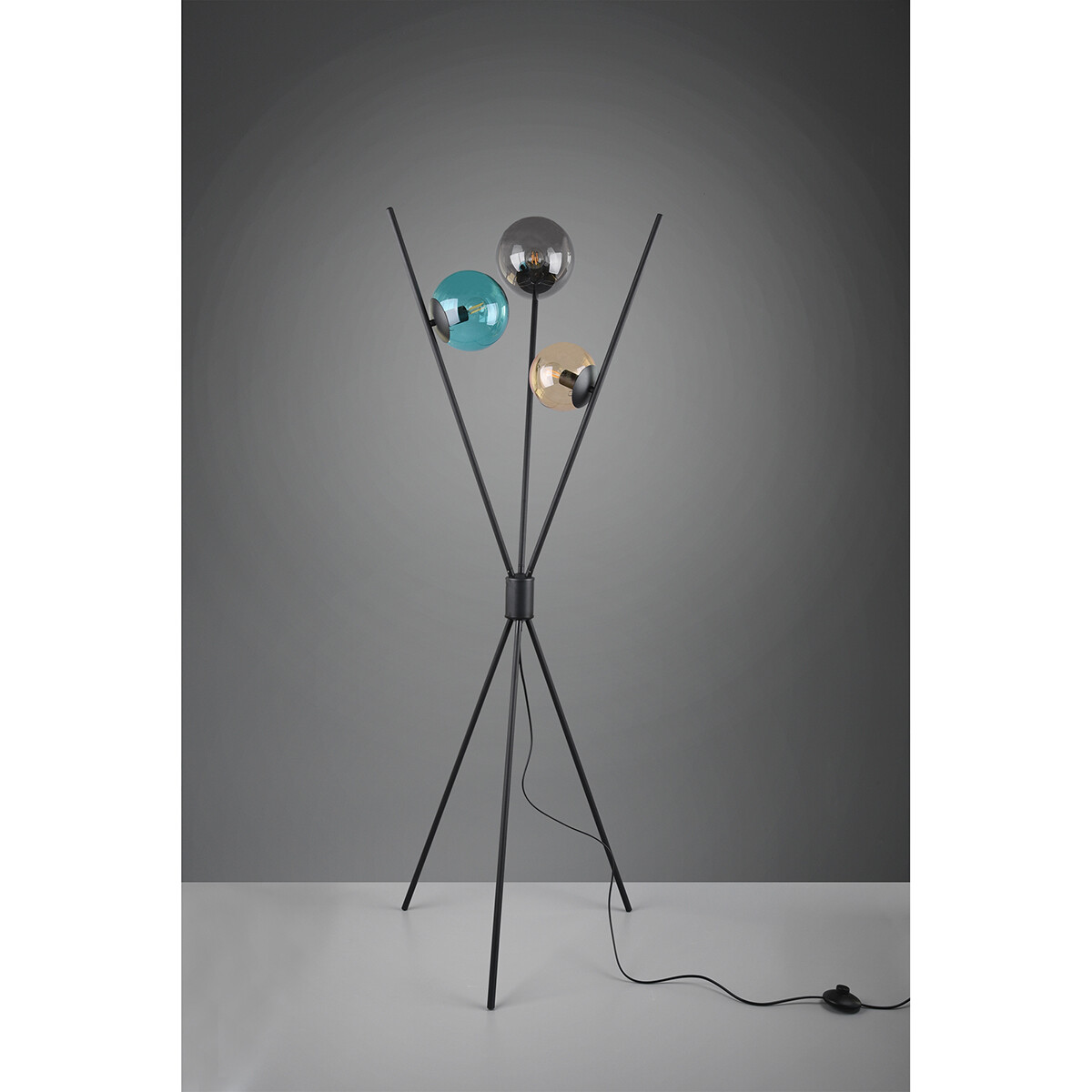 Lampadaire LED - Trion Lancia - Douille E14 - 3-lumières - Rond - Multicolore - Aluminium