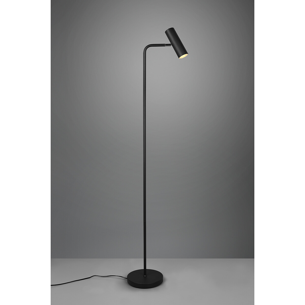 Lampadaire LED - Trion Milona - Douille GU10 - 1-lumière - Rond - Mat Noir - Aluminium