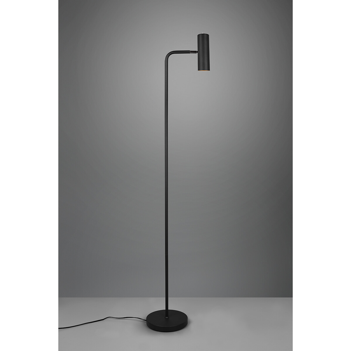 Lampadaire LED - Trion Milona - Douille GU10 - 1-lumière - Rond - Mat Noir - Aluminium