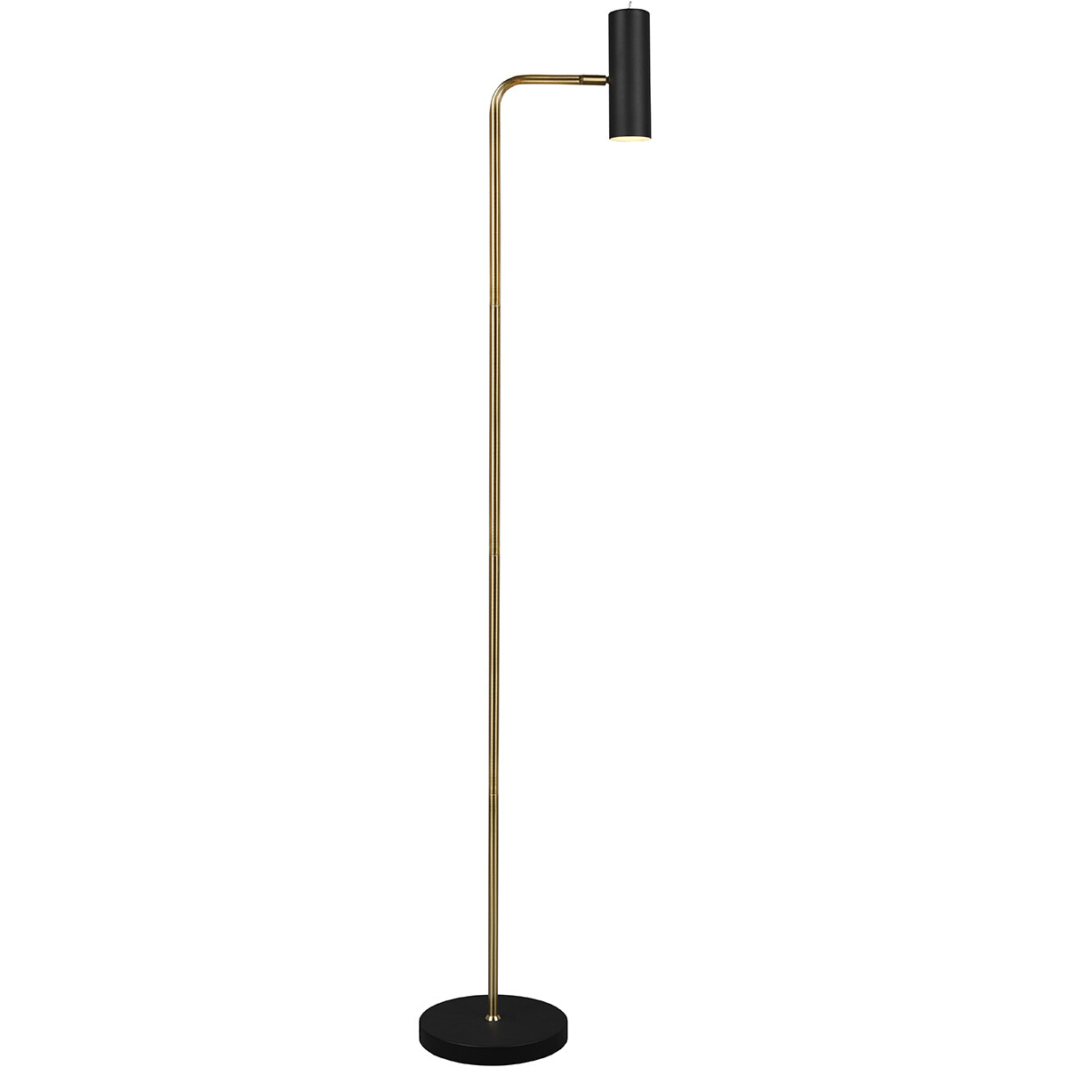 Lampadaire LED - Trion Milona - Douille GU10 - 1-lumière - Rond - Mat Noir/Or - Aluminium