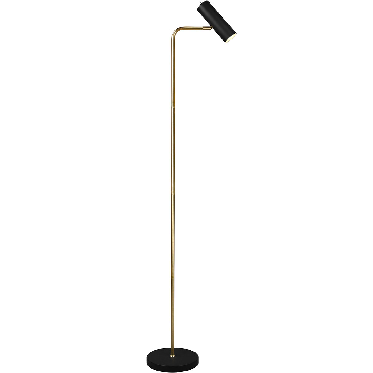 Lampadaire LED - Trion Milona - Douille GU10 - 1-lumière - Rond - Mat Noir/Or - Aluminium