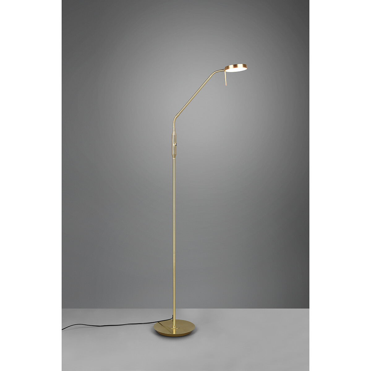 Lampadaire LED - Trion Monzino - 12W - Couleur de lumière ajustable - Dimmable - Rond - Mat Or - Aluminium