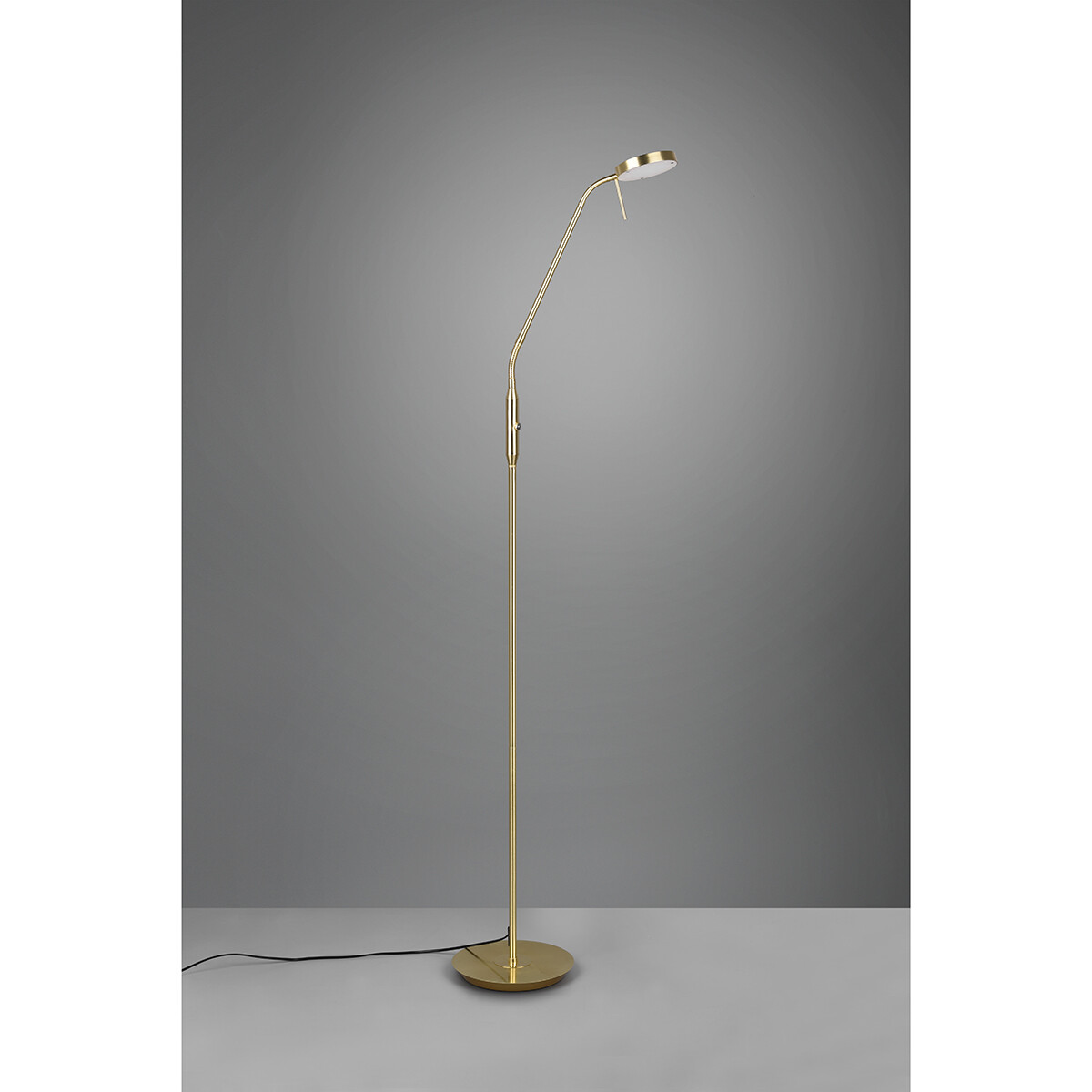 Lampadaire LED - Trion Monzino - 12W - Couleur de lumière ajustable - Dimmable - Rond - Mat Or - Aluminium