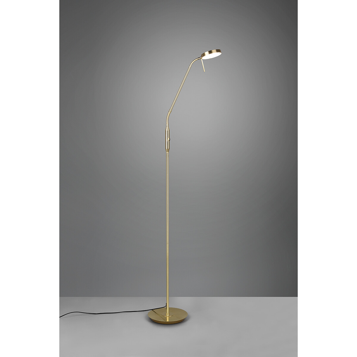 Lampadaire LED - Trion Monzino - 12W - Couleur de lumière ajustable - Dimmable - Rond - Mat Or - Aluminium