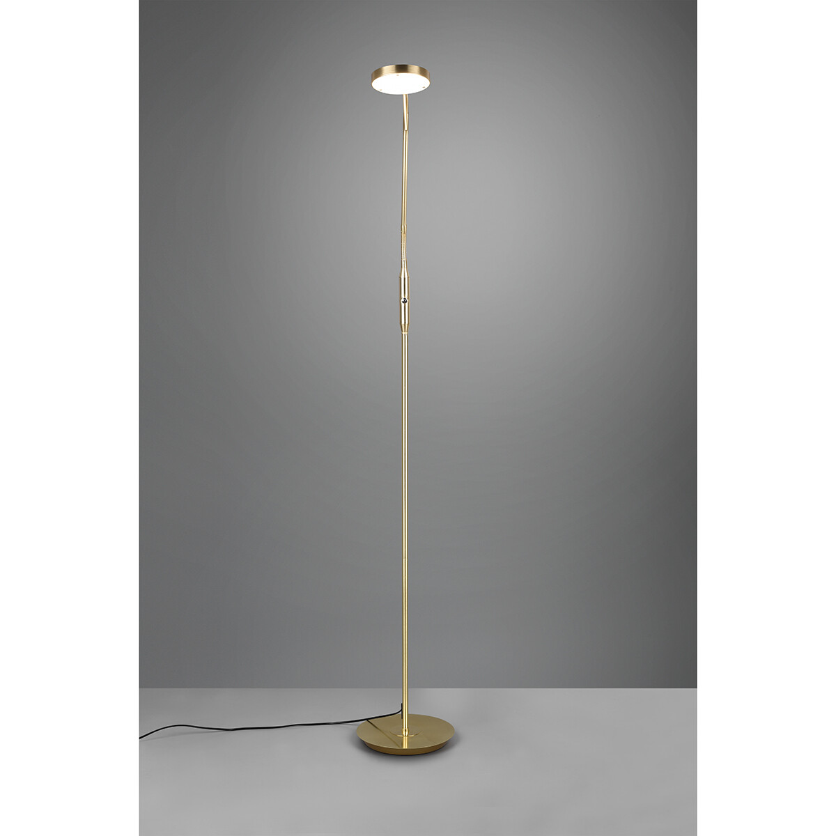 Lampadaire LED - Trion Monzino - 12W - Couleur de lumière ajustable - Dimmable - Rond - Mat Or - Aluminium